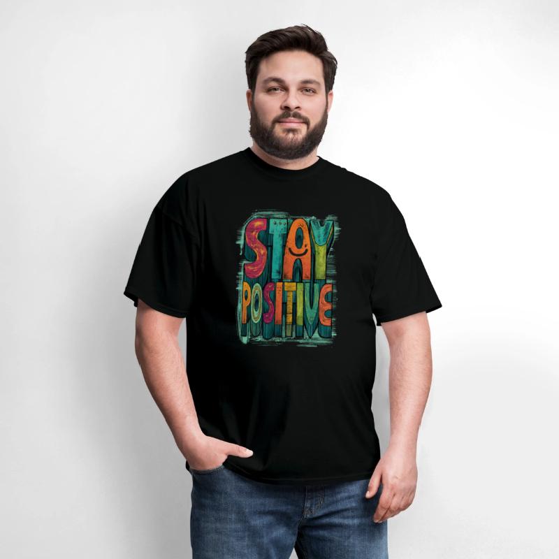 Stay Positive – Retro Color Block Text