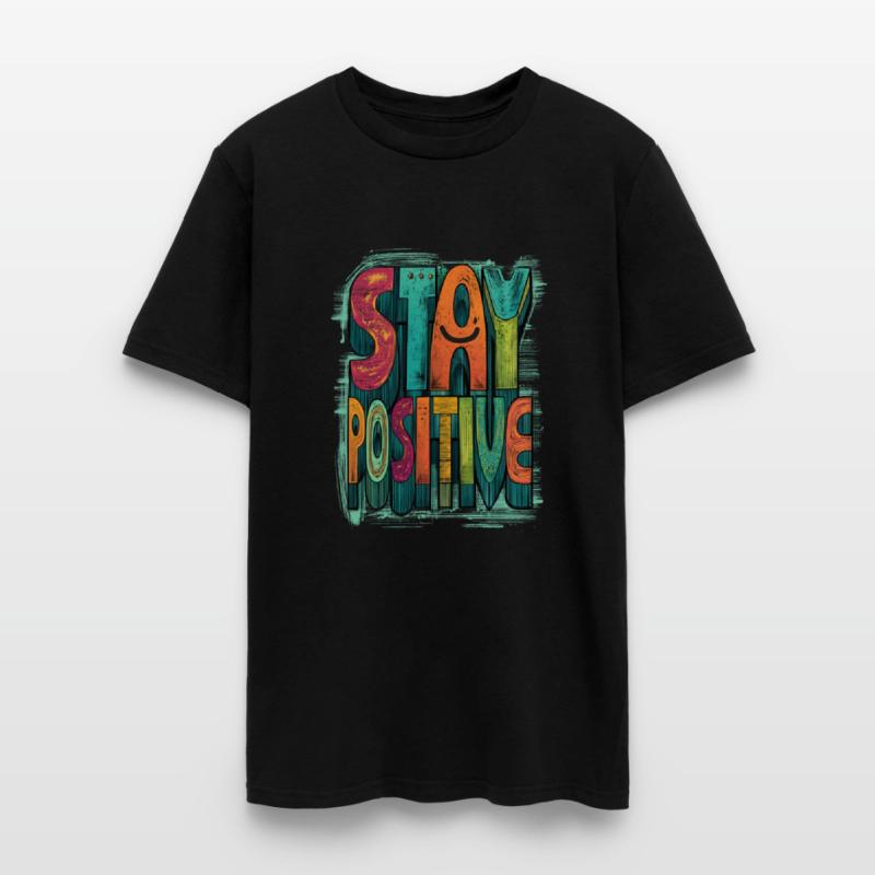 Stay Positive – Retro Color Block Text