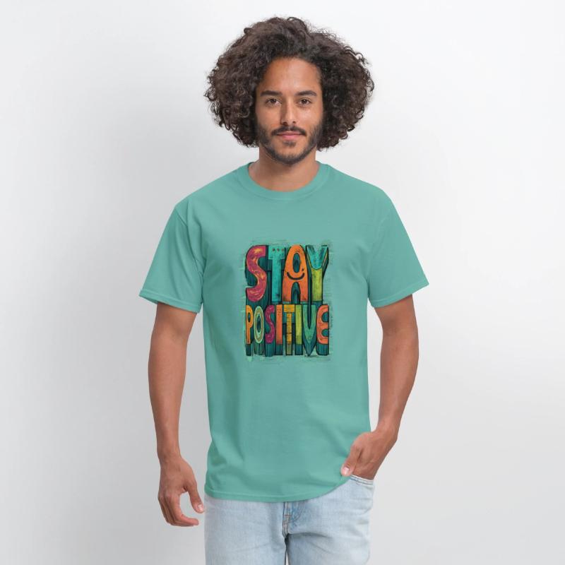 Stay Positive – Retro Color Block Text