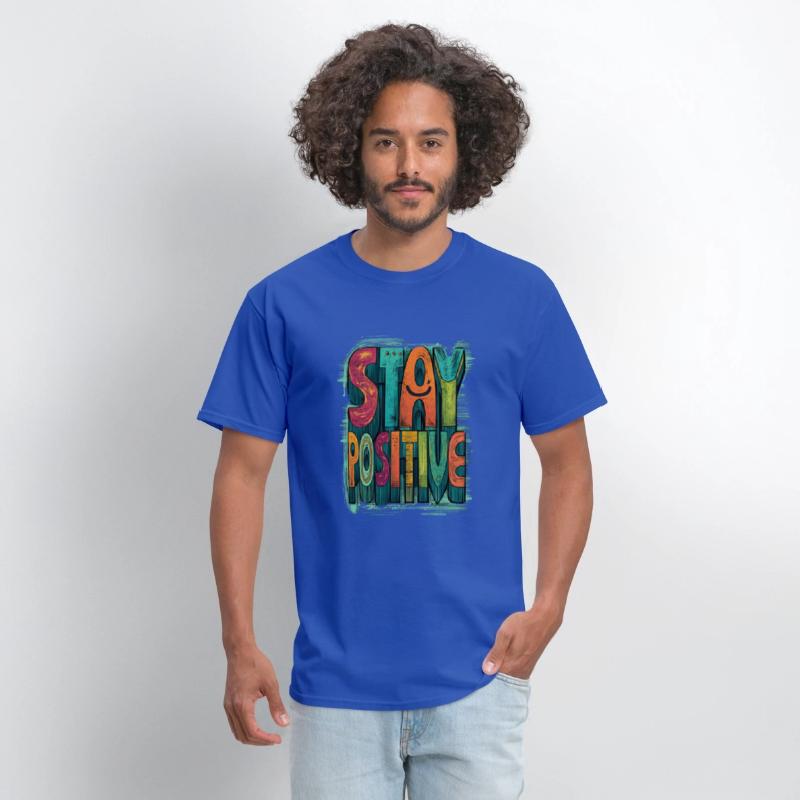 Stay Positive – Retro Color Block Text
