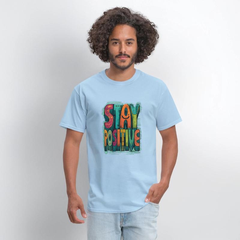 Stay Positive – Retro Color Block Text