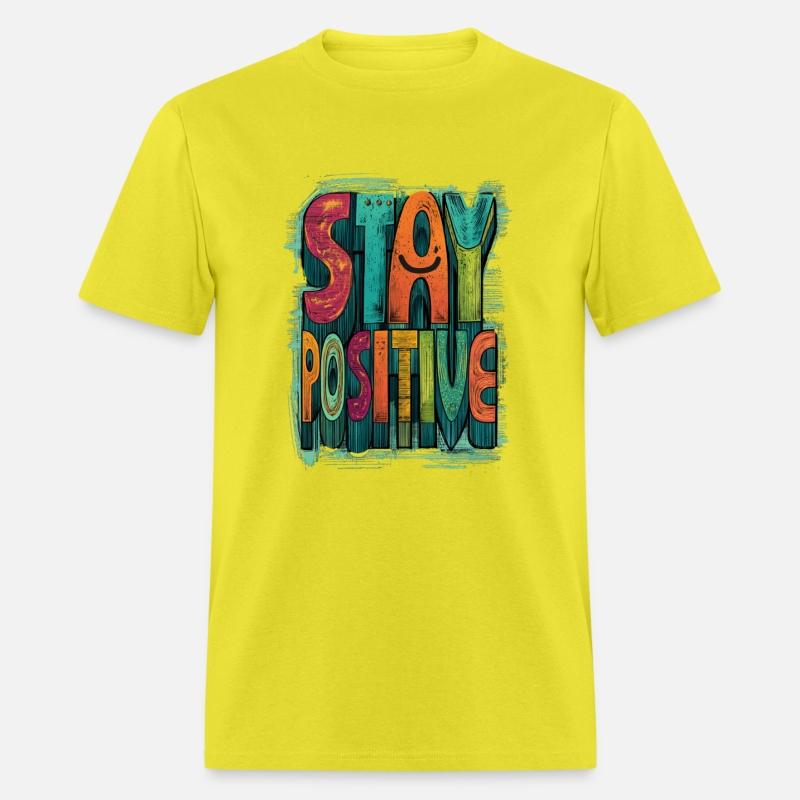 Stay Positive – Retro Color Block Text