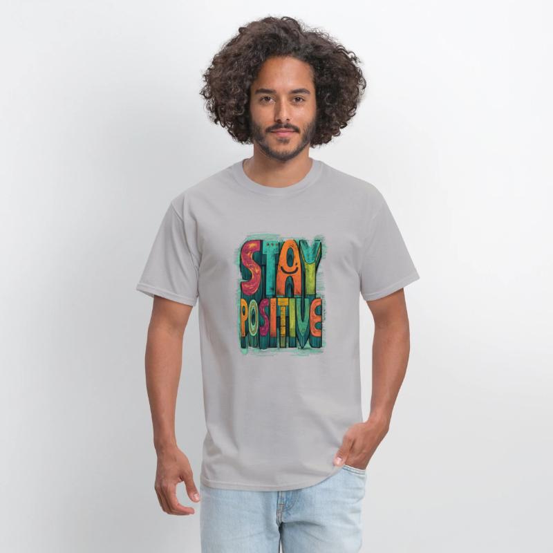 Stay Positive – Retro Color Block Text
