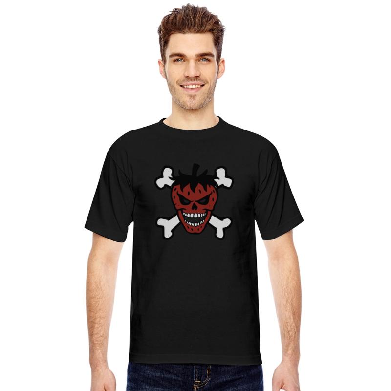 strawberry skull and crossbones vector 3 color