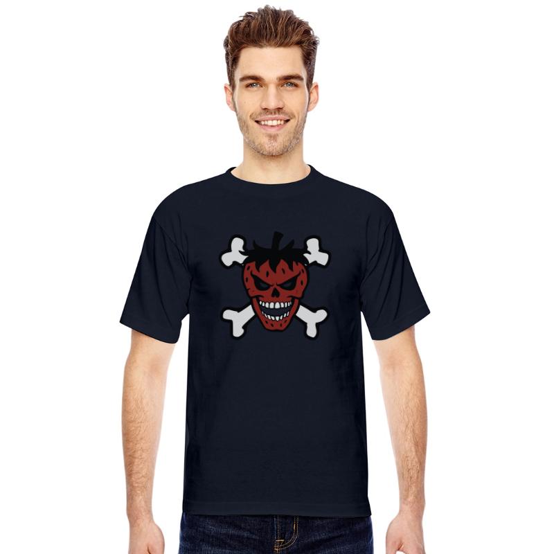 strawberry skull and crossbones vector 3 color