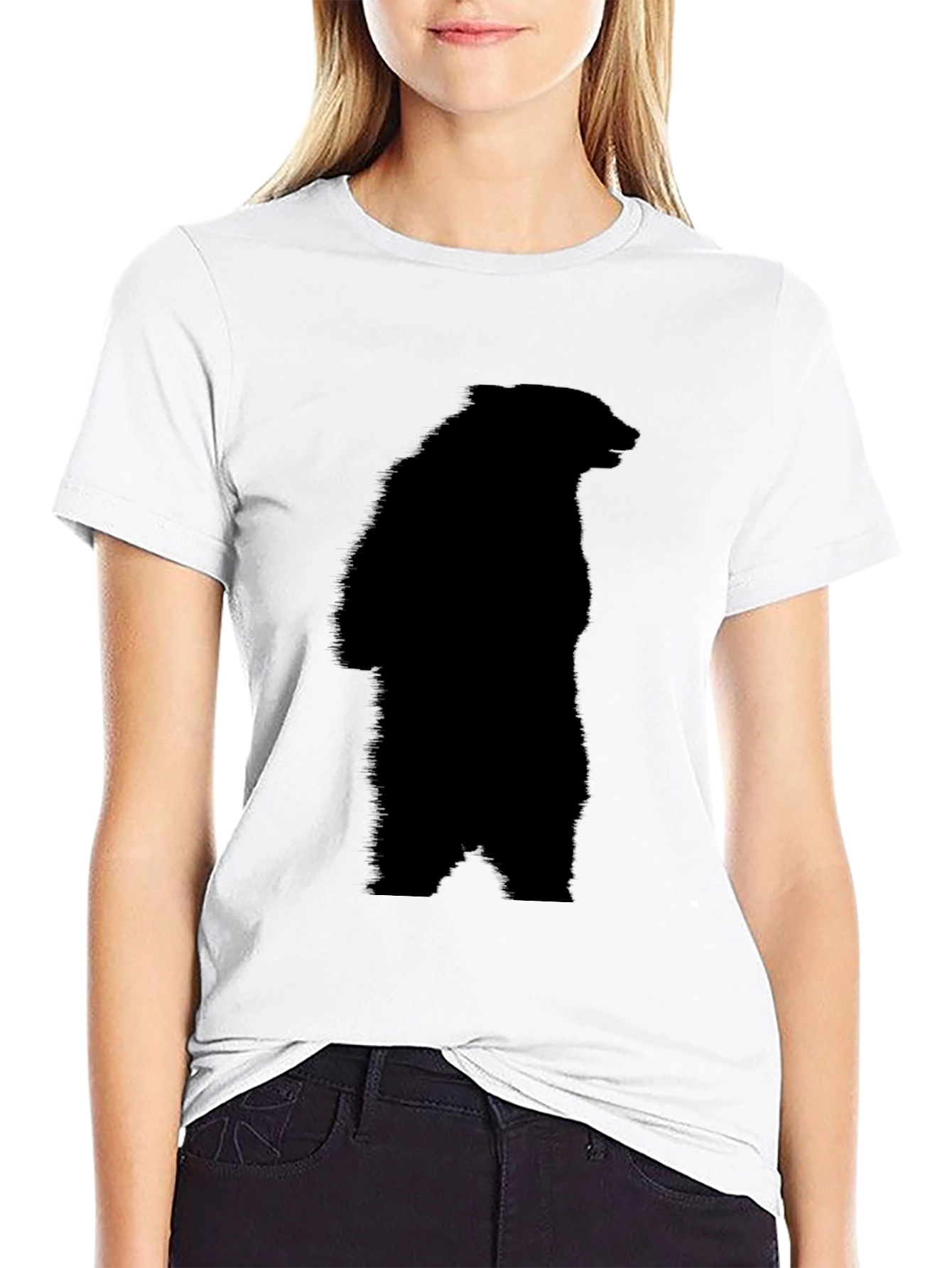 Black Bear Silhouette Tee - Graphic Print T-Shirt