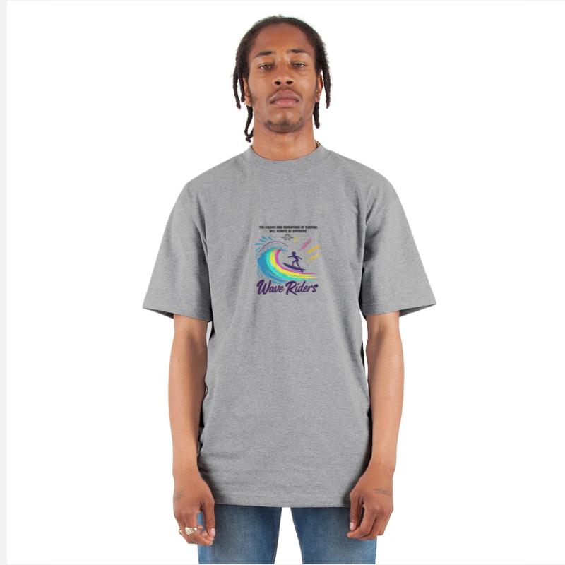 Surfer Riding A Crayon Wave With Playful Splash
