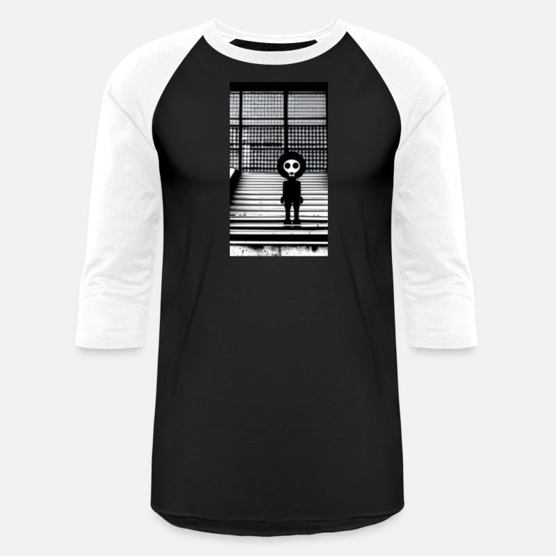 Suspicious Skull Masked Figure in Hoodie Standing