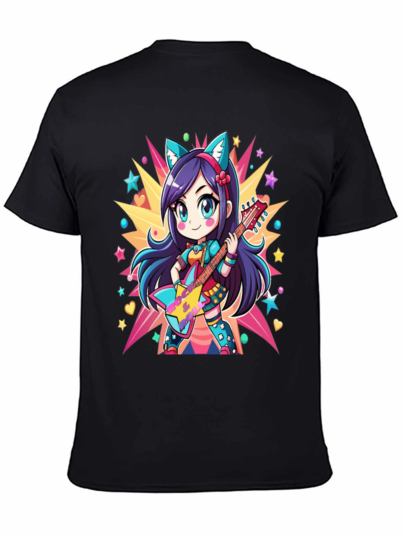 Anime Girl Guitarist Graphic Tee