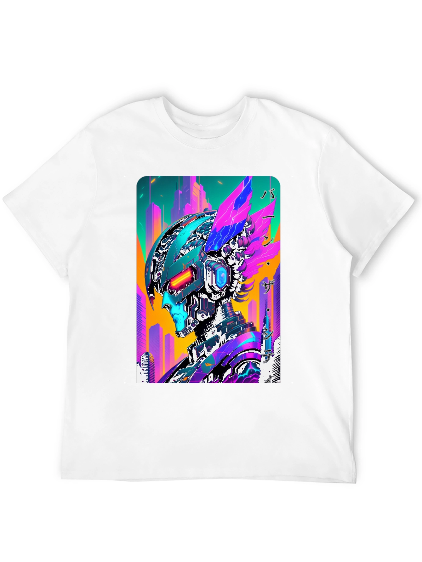 Cyberpunk Robot Graphic Tee - Futuristic Streetwear