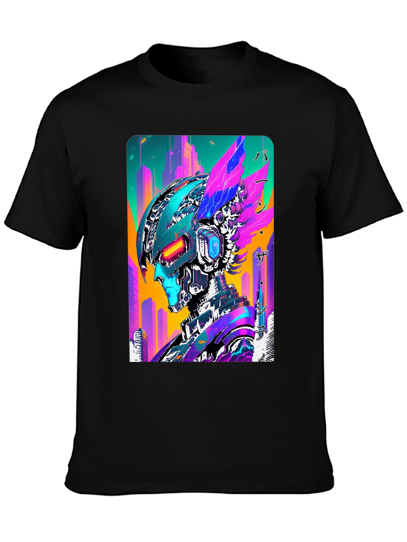 Cyberpunk Robot Graphic Tee - Futuristic Streetwear