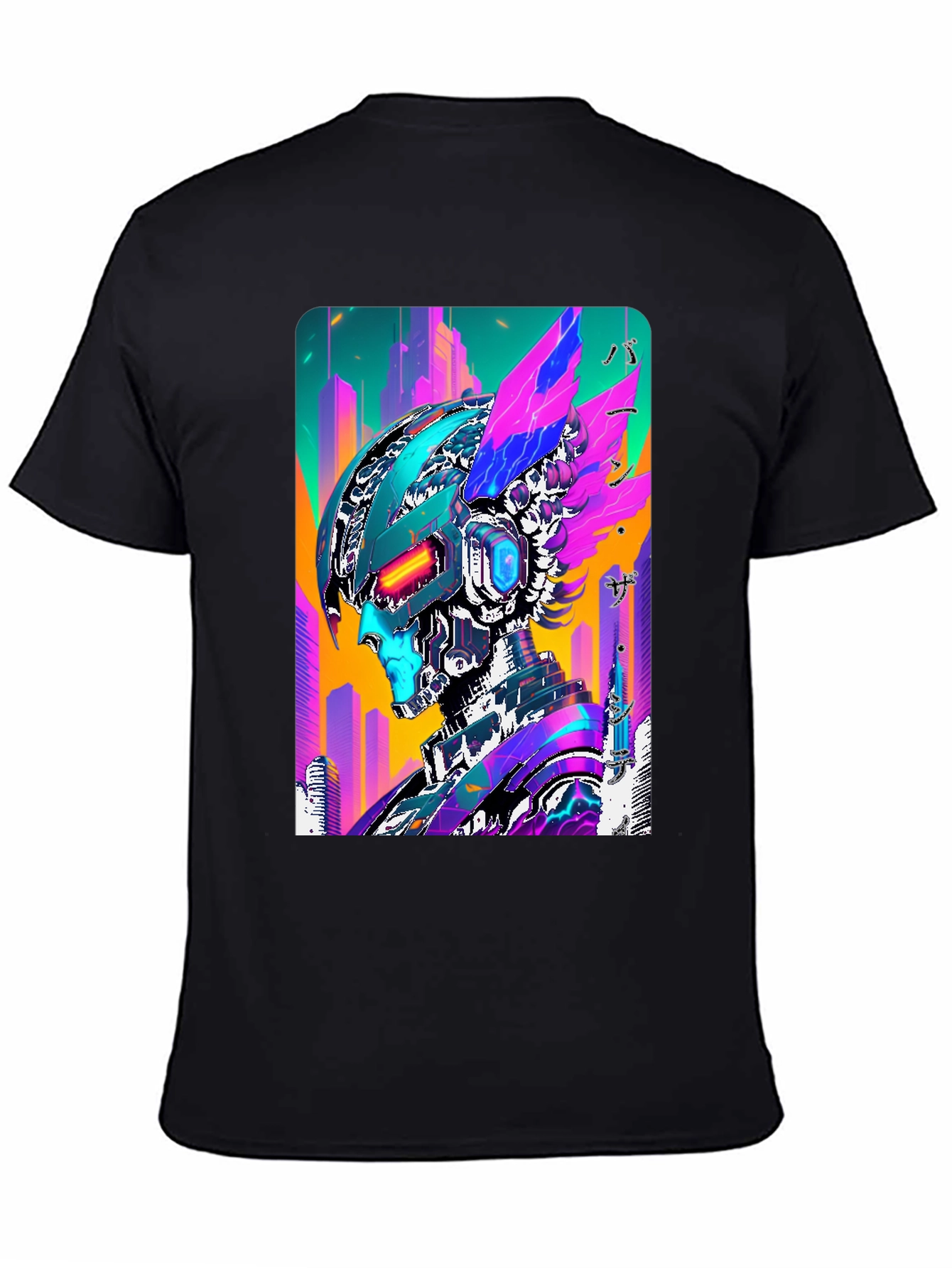 Cyberpunk Robot Graphic Tee - Futuristic Streetwear