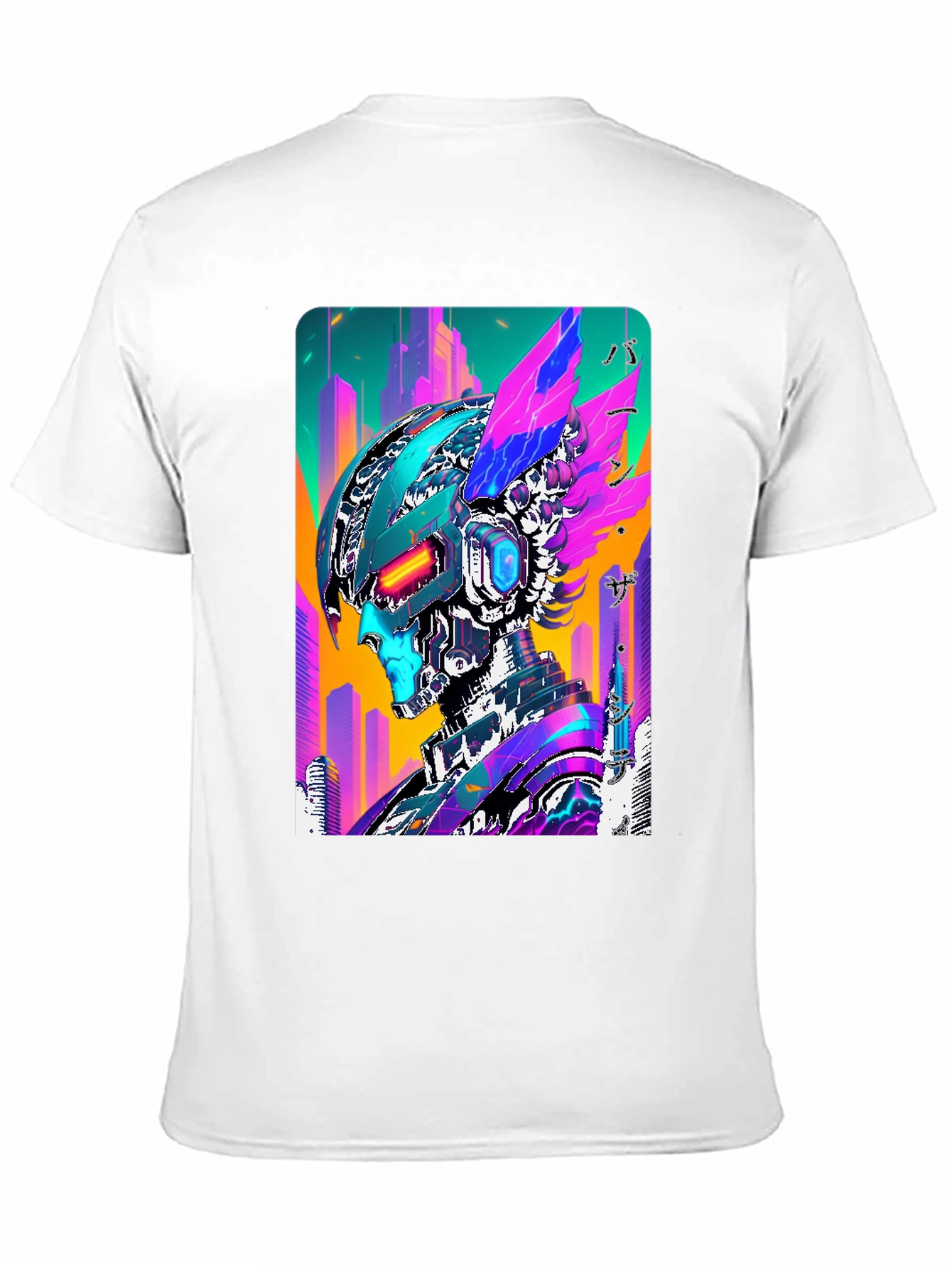 Cyberpunk Robot Graphic Tee - Futuristic Streetwear