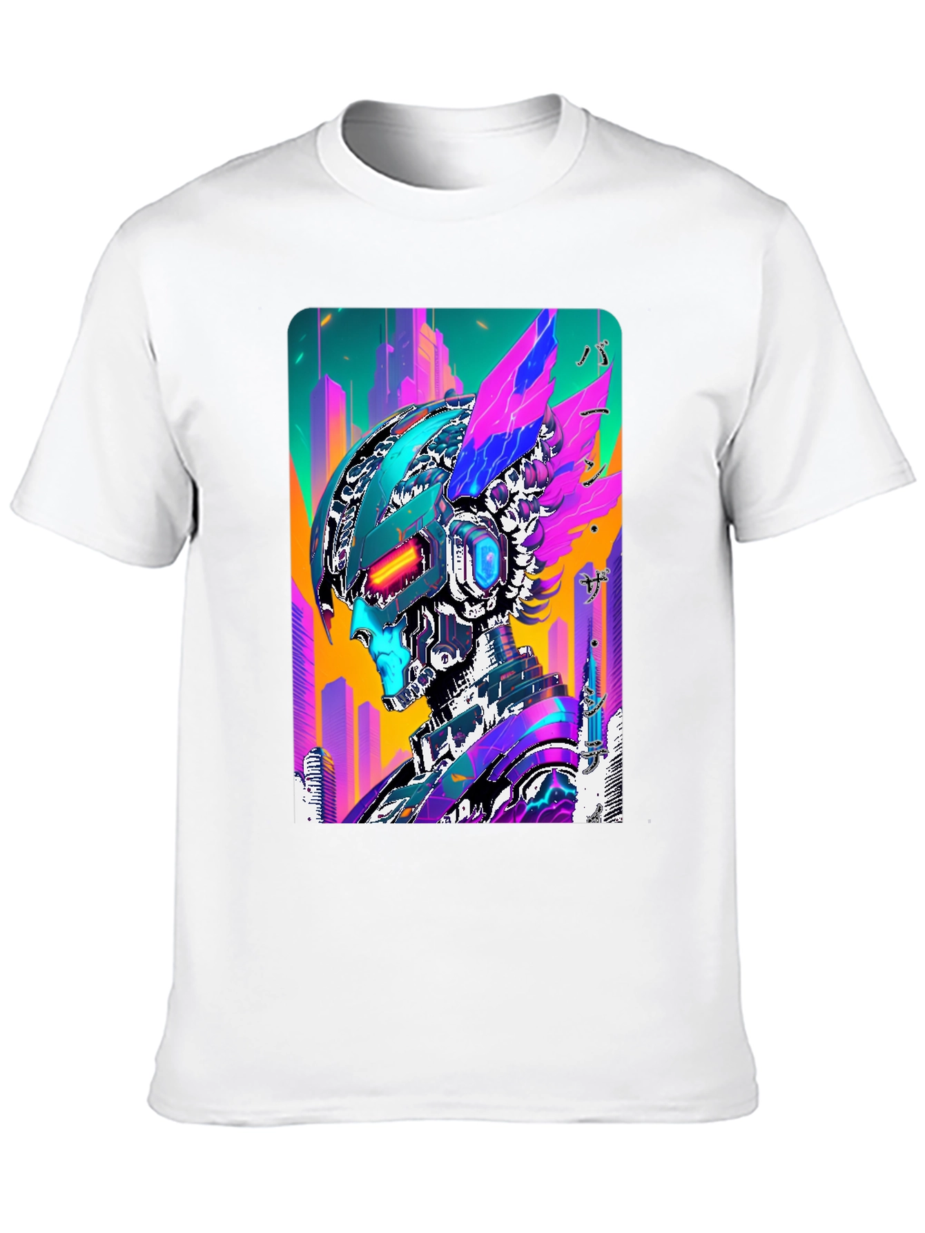 Cyberpunk Robot Graphic Tee - Futuristic Streetwear