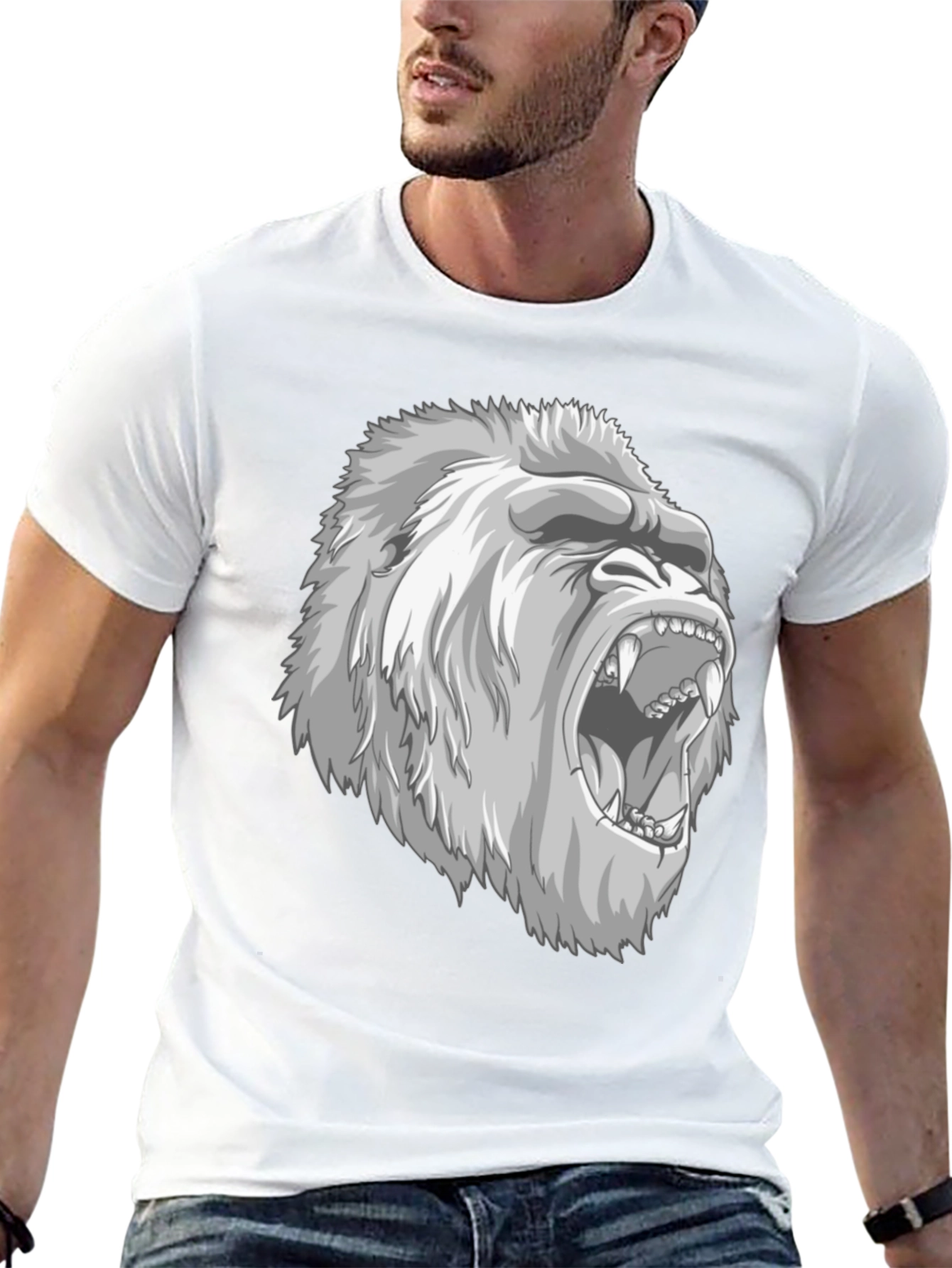 Roaring Gorilla Graphic Tee - Mens Black T-Shirt