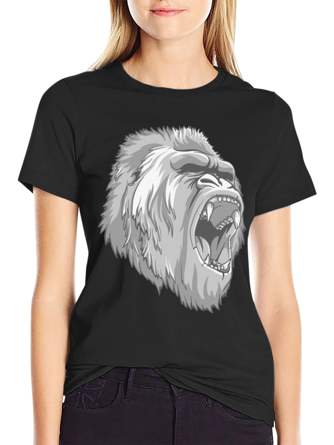 Roaring Gorilla Graphic Tee - Mens Black T-Shirt