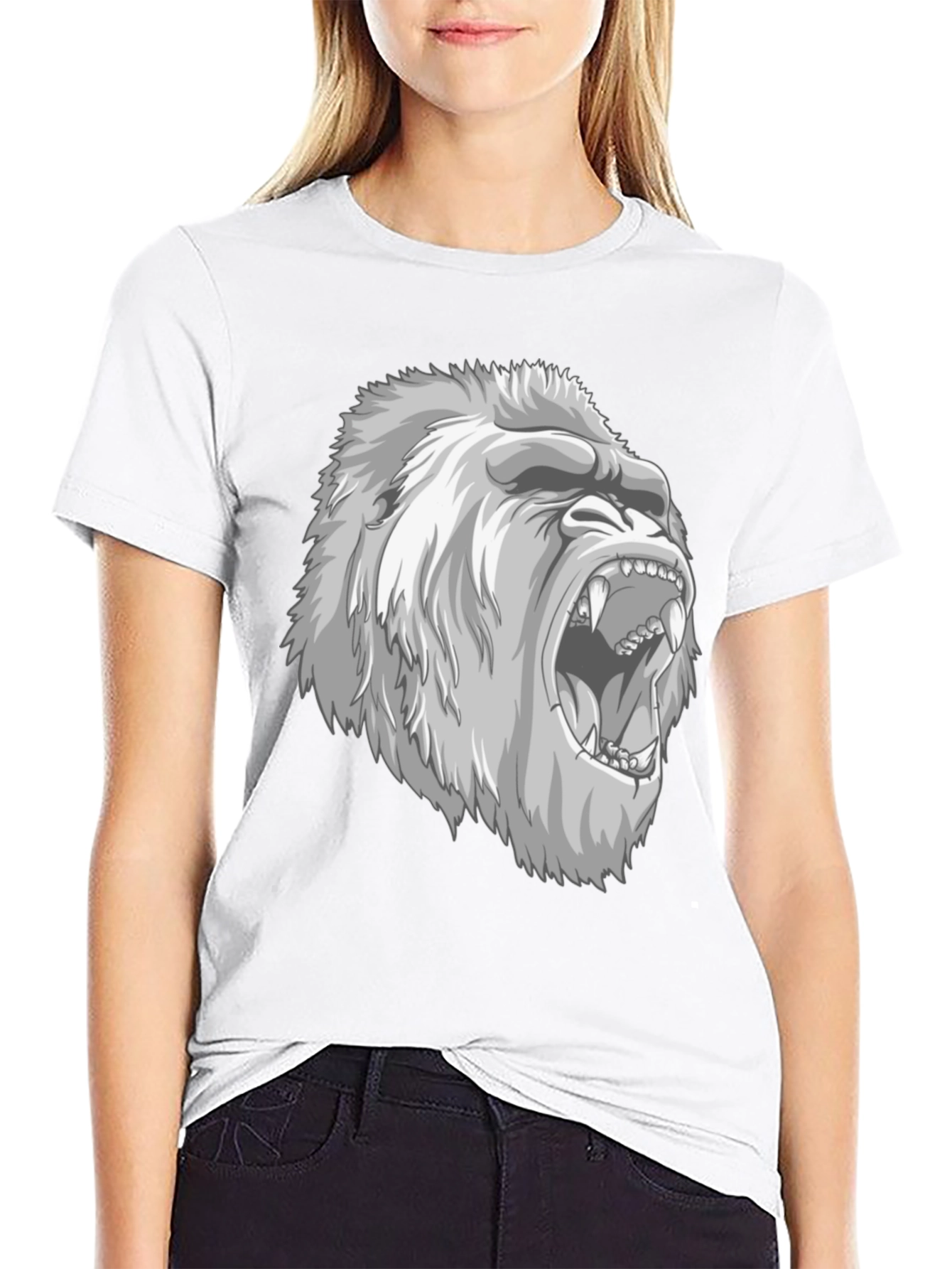 Roaring Gorilla Graphic Tee - Mens Black T-Shirt
