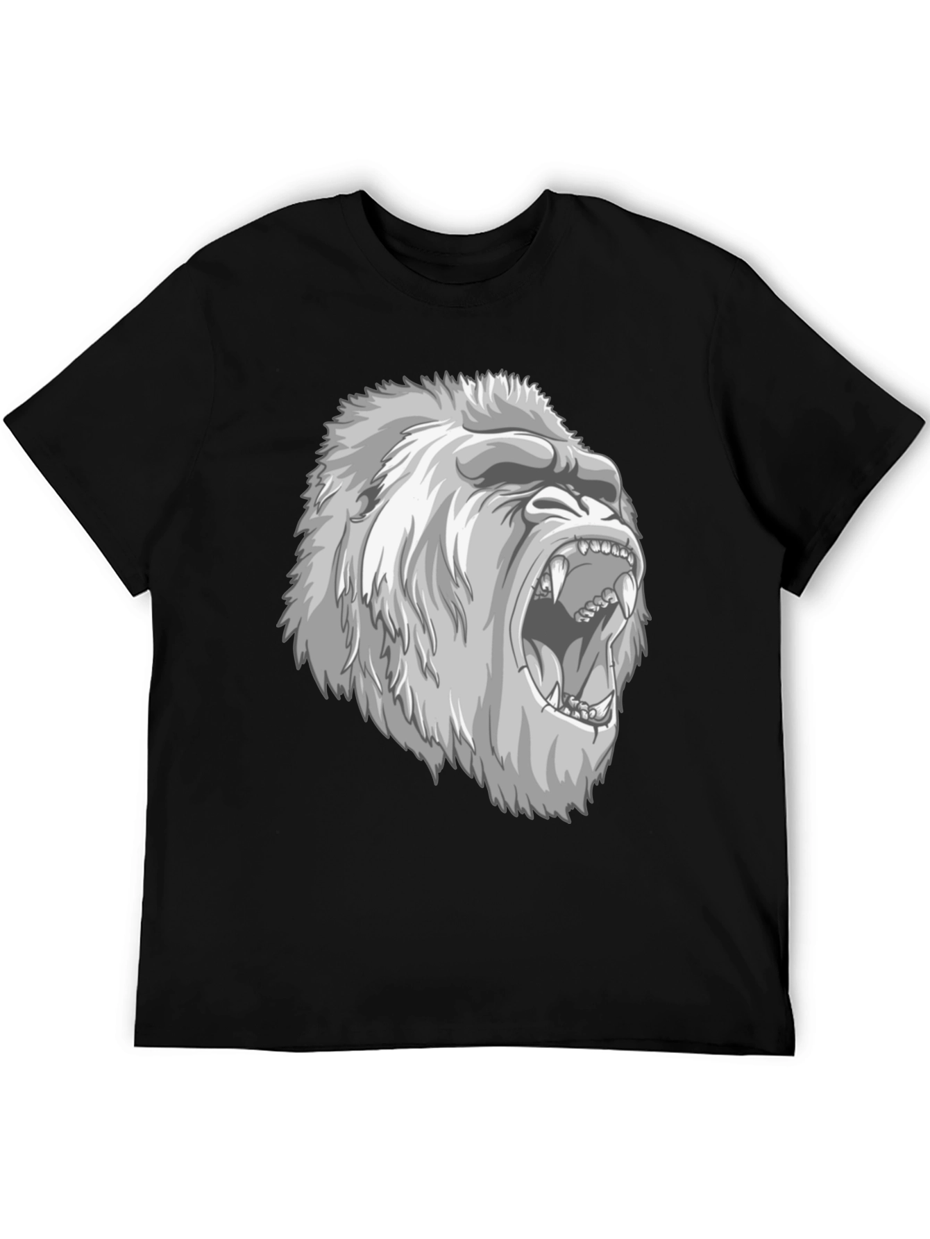 Roaring Gorilla Graphic Tee - Mens Black T-Shirt