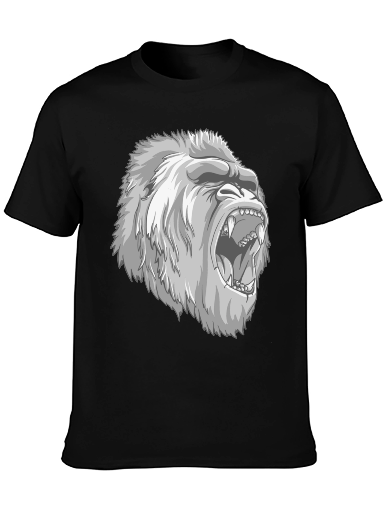 Roaring Gorilla Graphic Tee - Mens Black T-Shirt