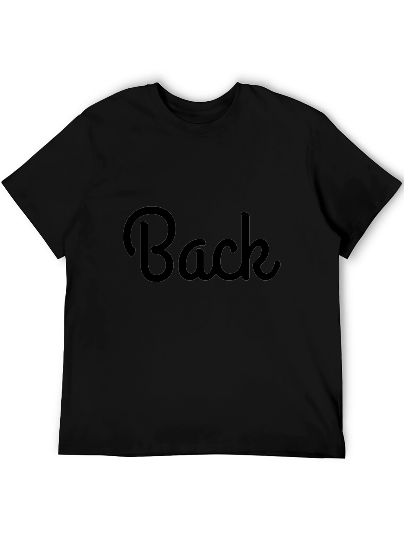 Mens Black Back Graphic T-Shirt Casual Style