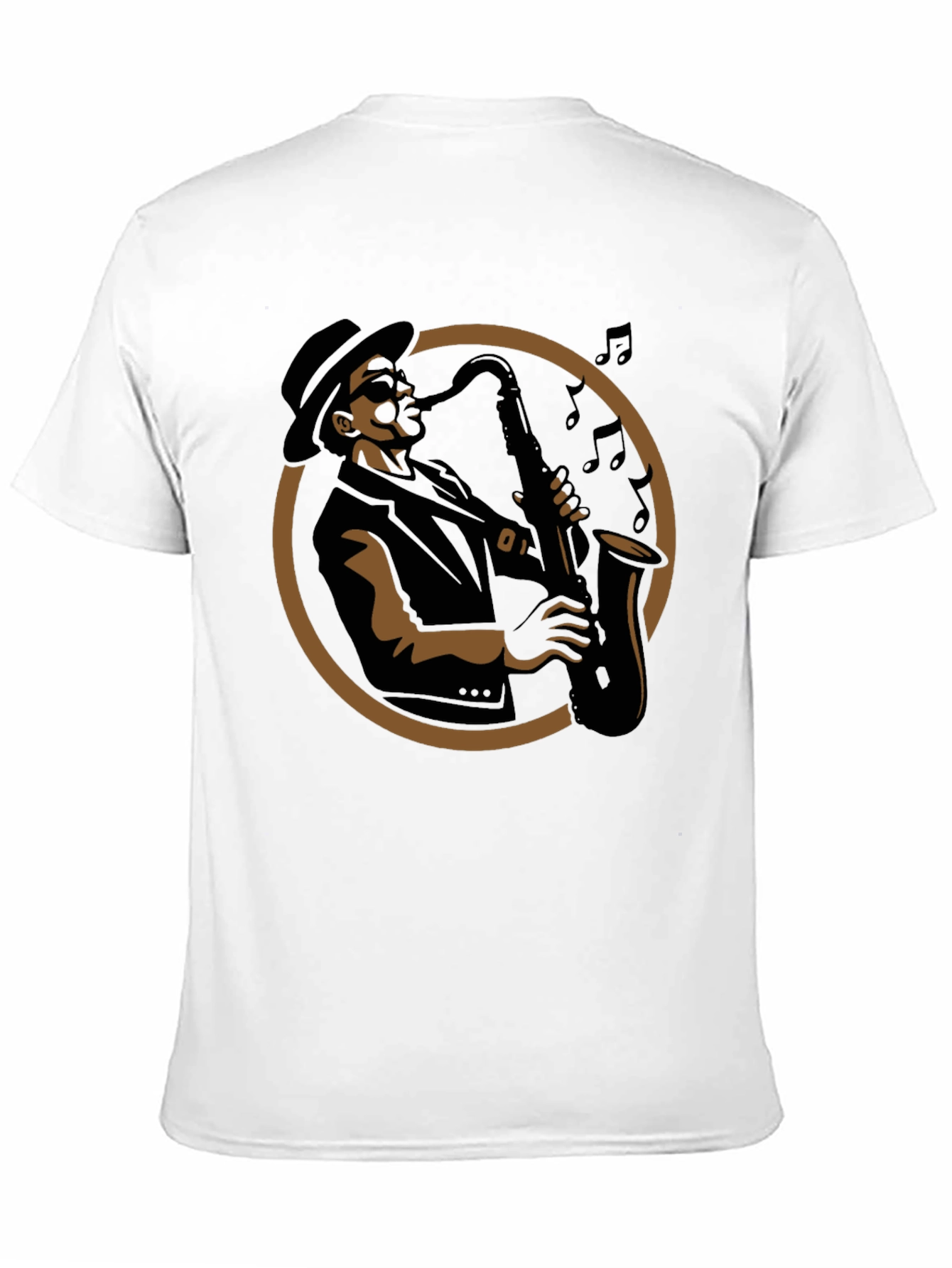 Cool Jazz Saxophone Player Graphic T-Shirt - Black