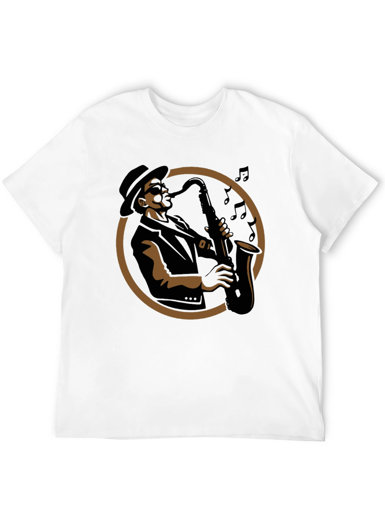 Cool Jazz Saxophone Player Graphic T-Shirt - Black