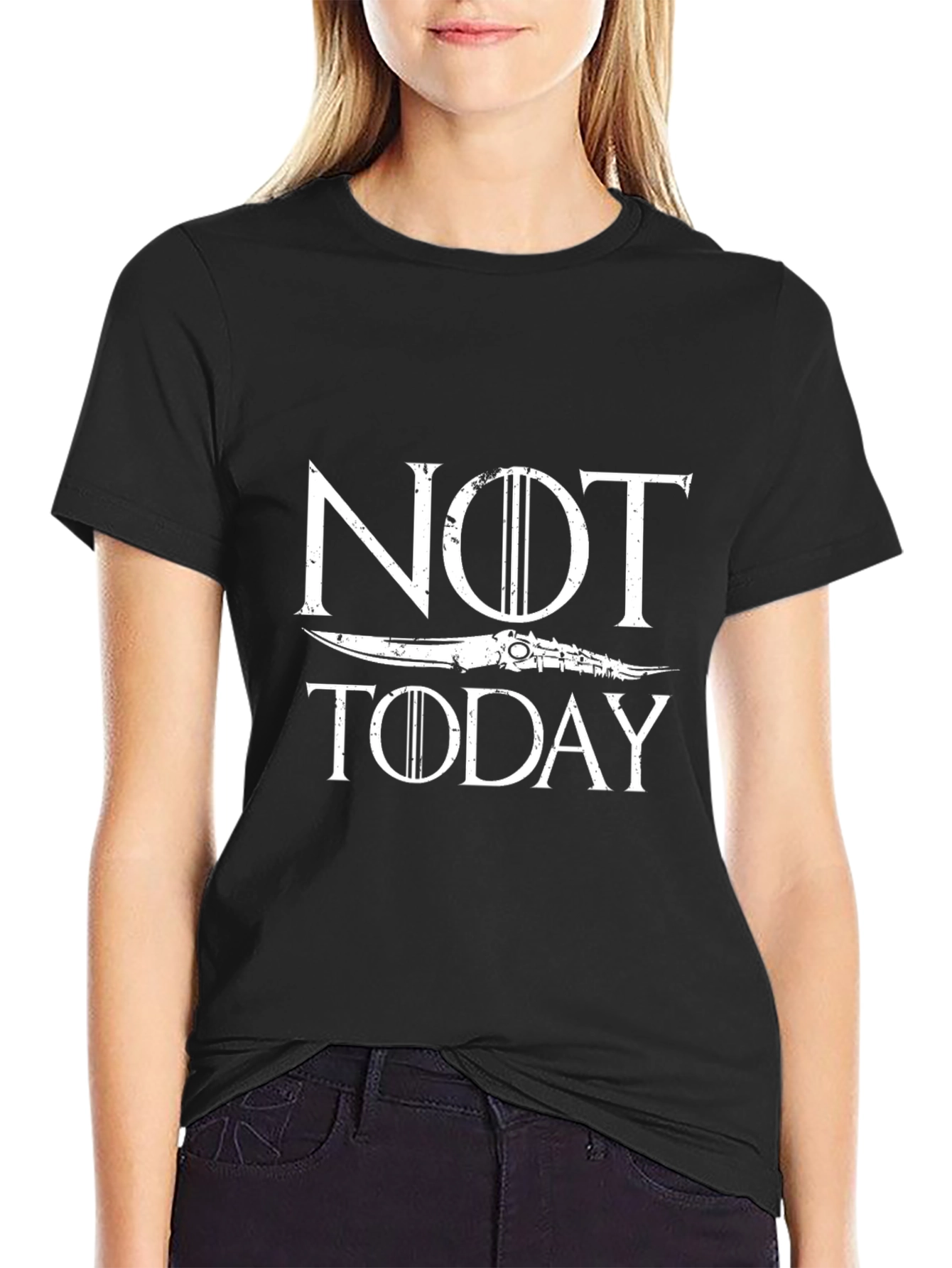 Not Today Game Inspired T-Shirt - Black Cotton Blend