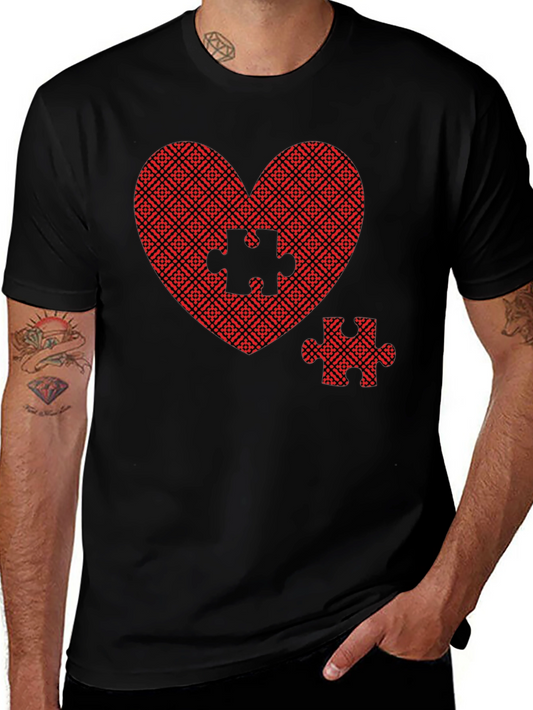 Heart Puzzle Piece Graphic Tee