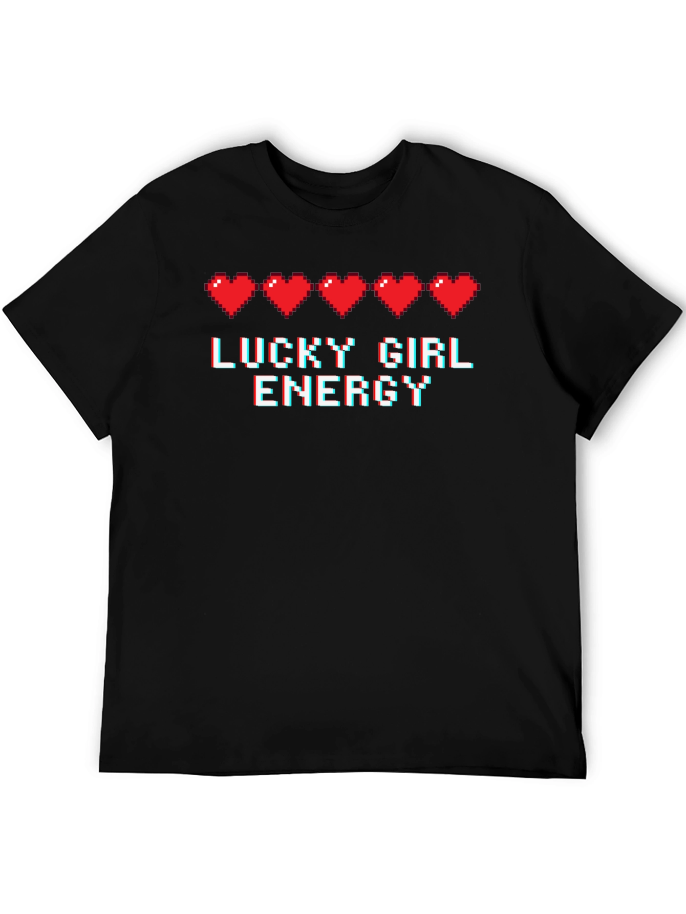 Lucky Girl Energy Gamer Heart Graphic Tee