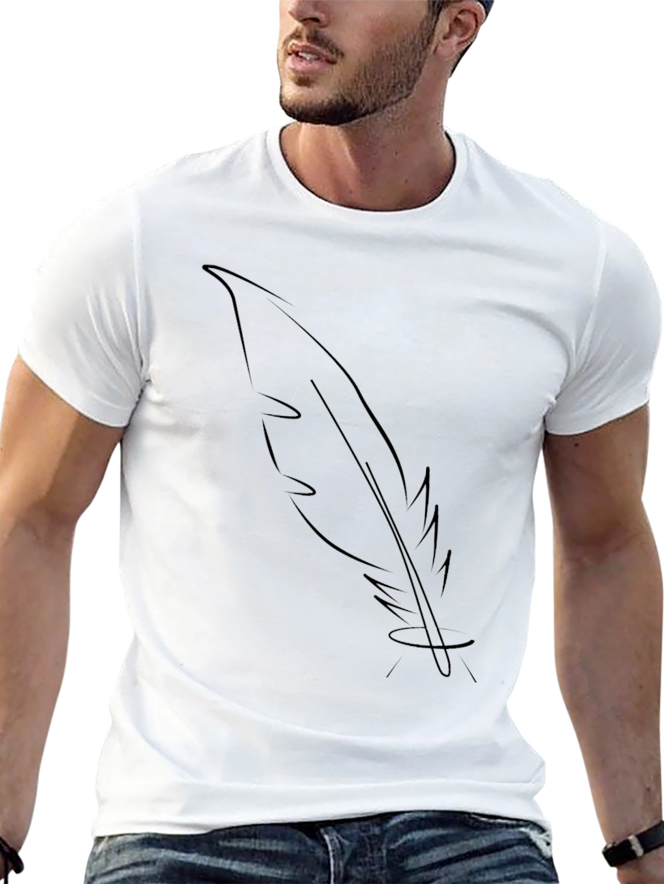 Feather Graphic Black T-Shirt