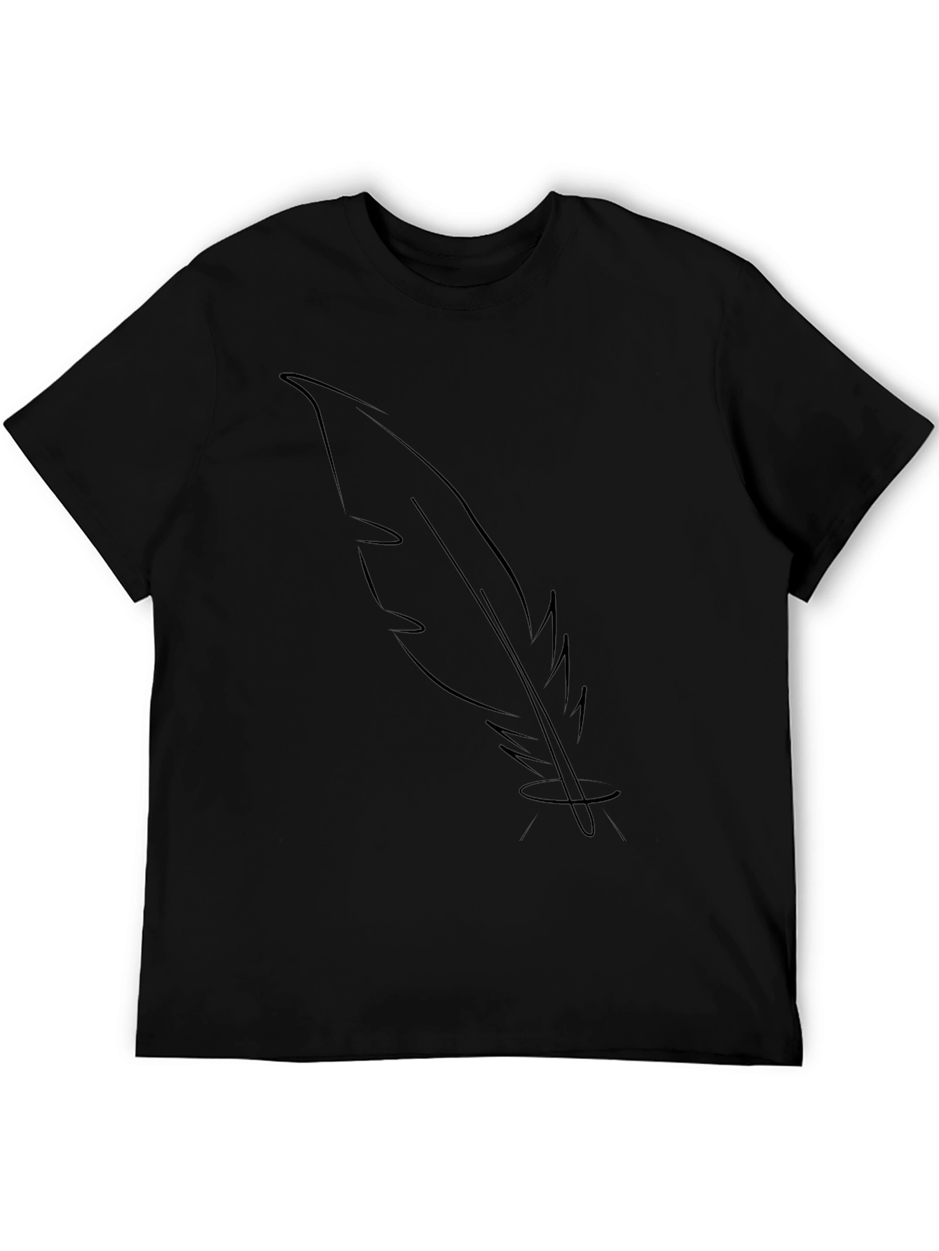 Feather Graphic Black T-Shirt