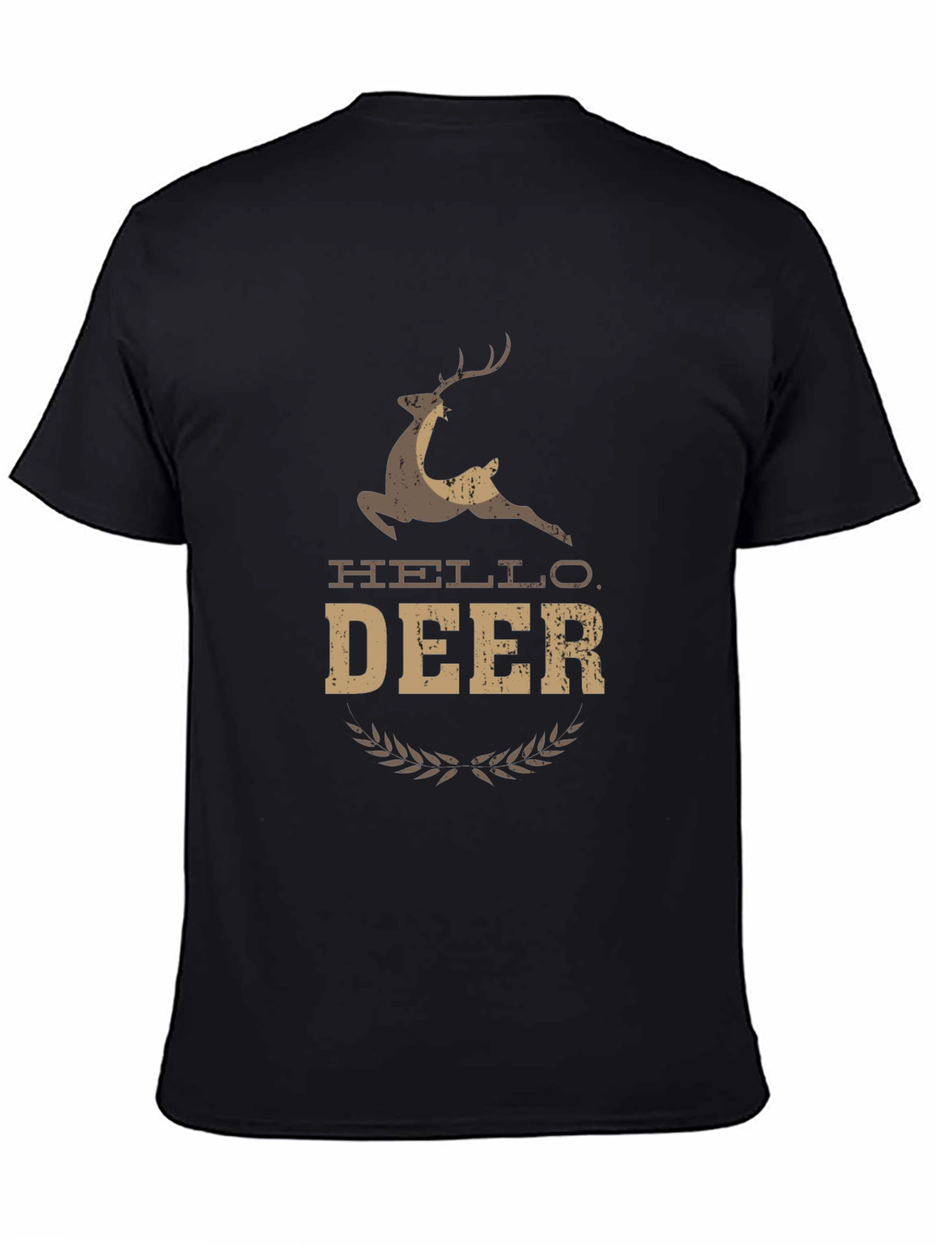 Hello Deer Graphic Tee - Unisex Black T-Shirt