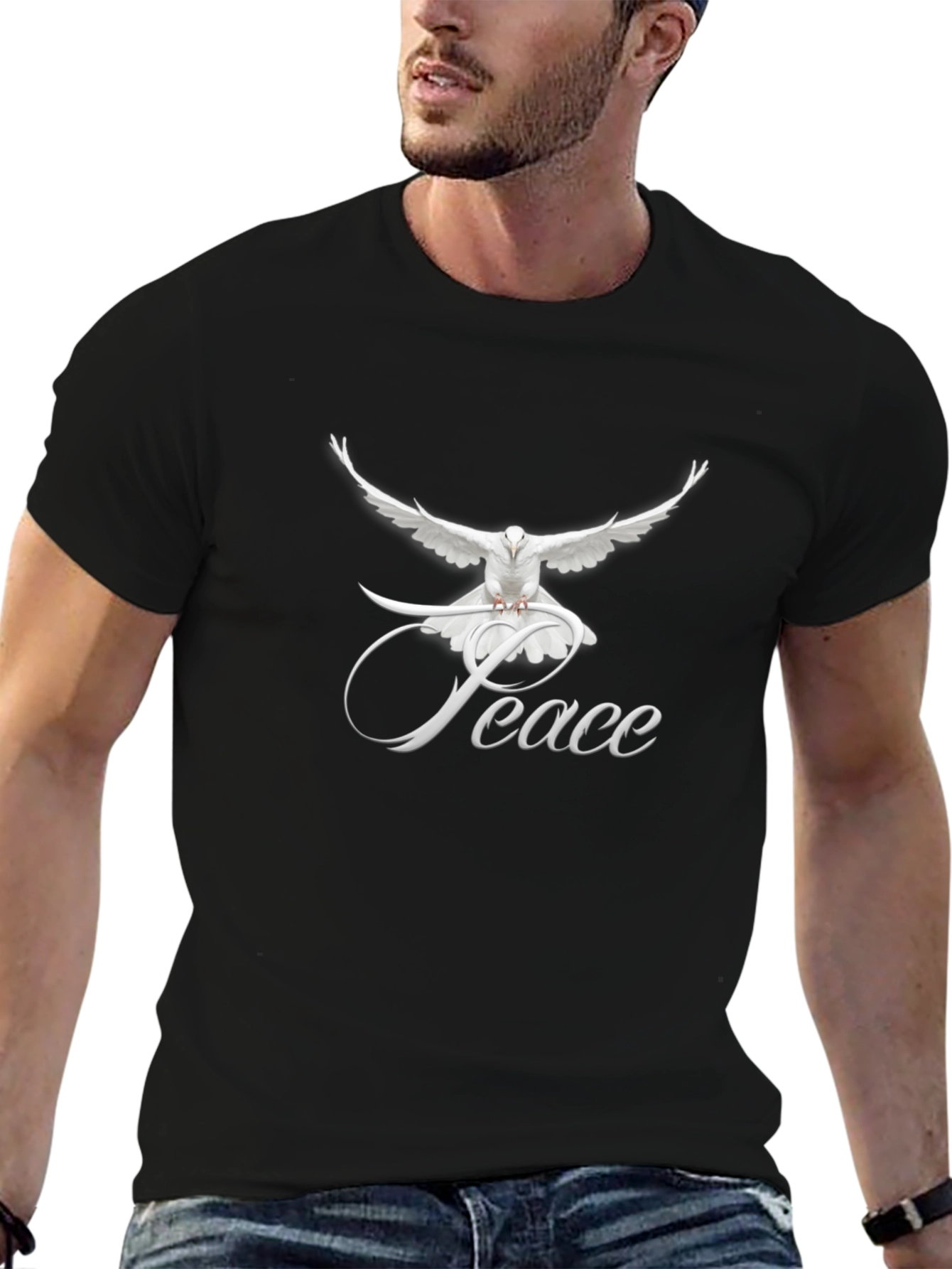 Peace Dove Graphic T-Shirt - Classic Crew Neck