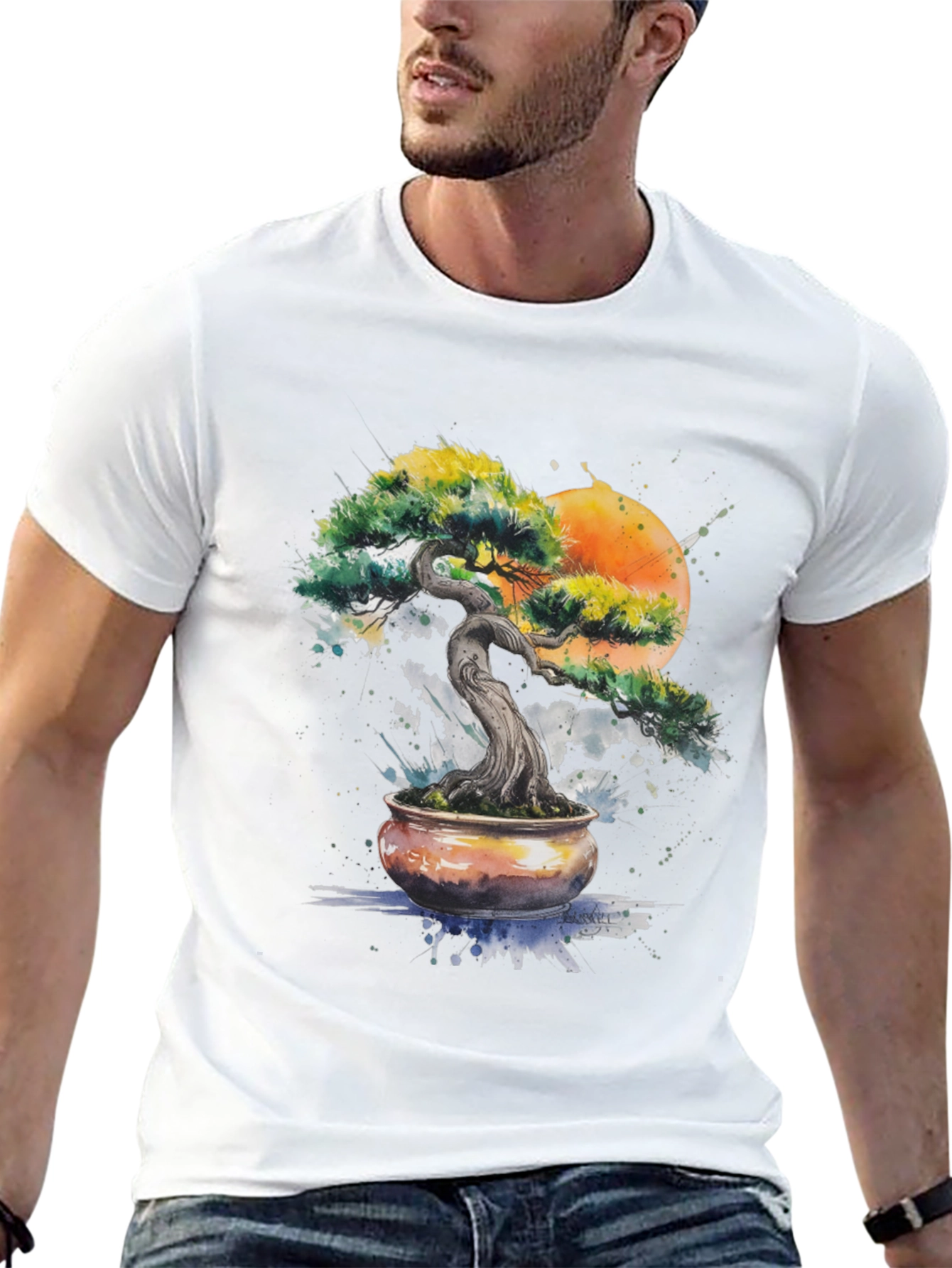 Bonsai Tree Art Graphic T-Shirt