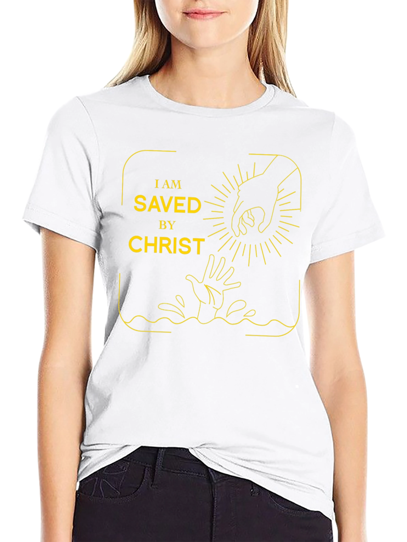 Saved By Christ Graphic Tee - Religious Apparel