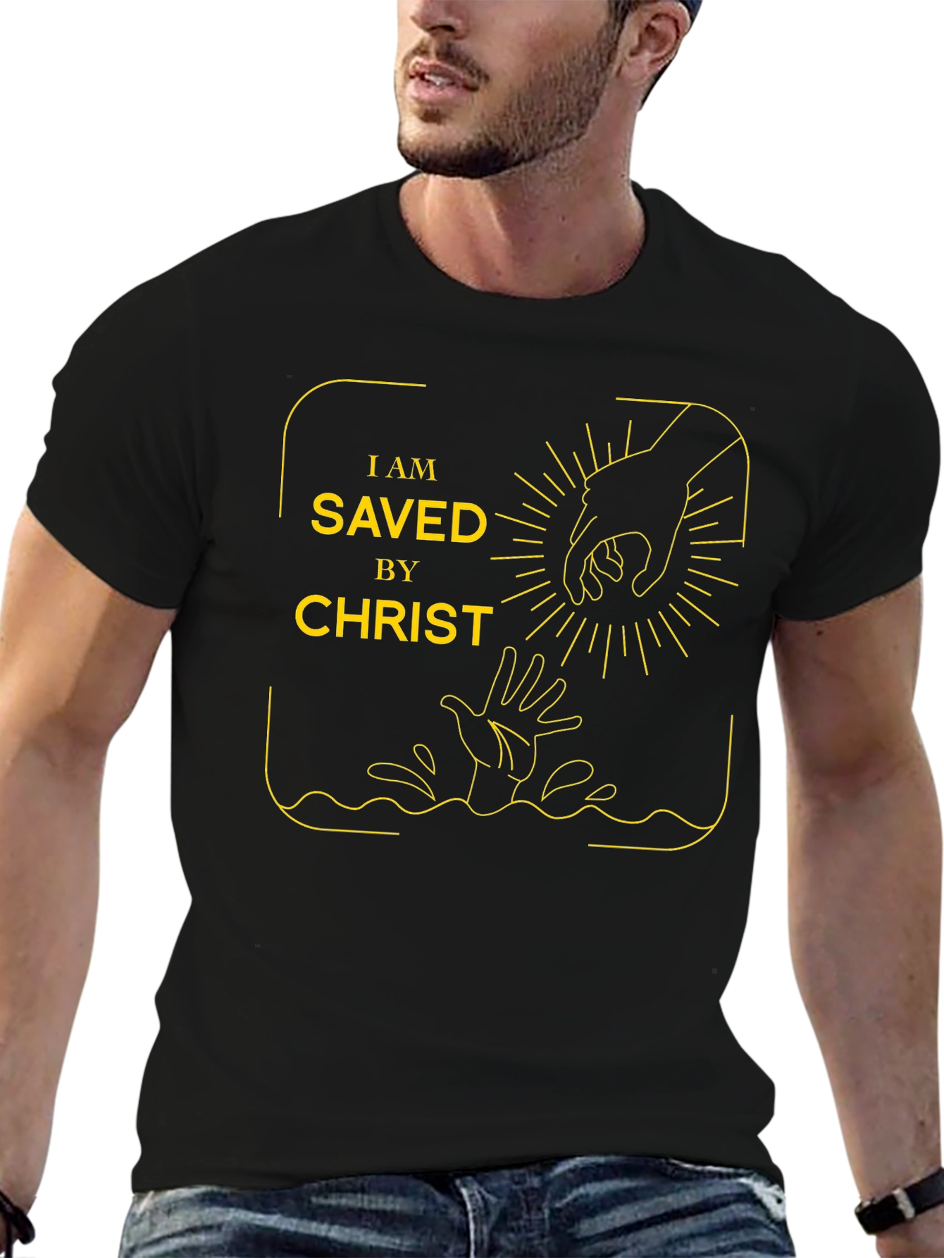 Saved By Christ Graphic Tee - Religious Apparel