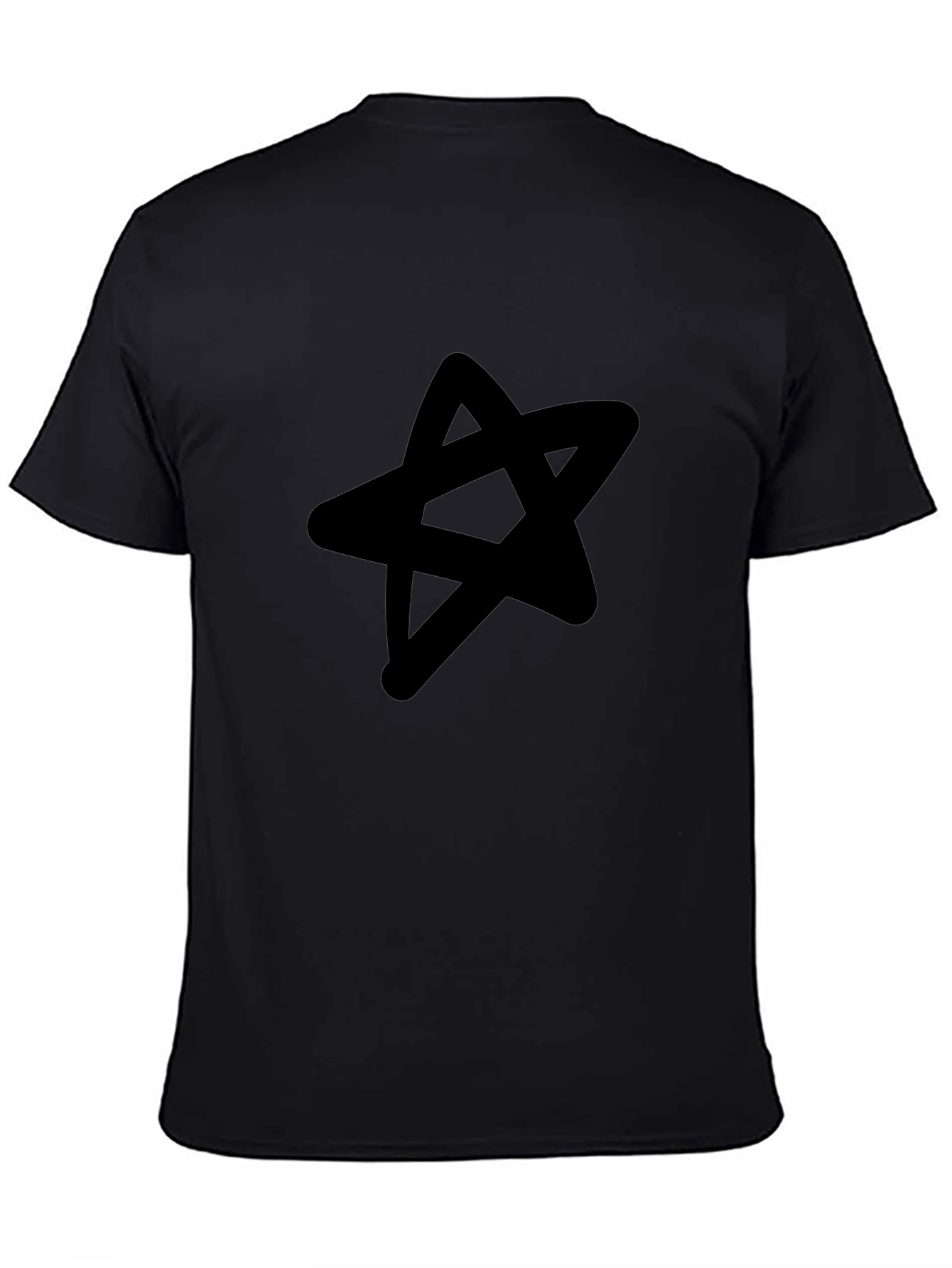 Star Graphic Black T-Shirt - Casual Mens Tee