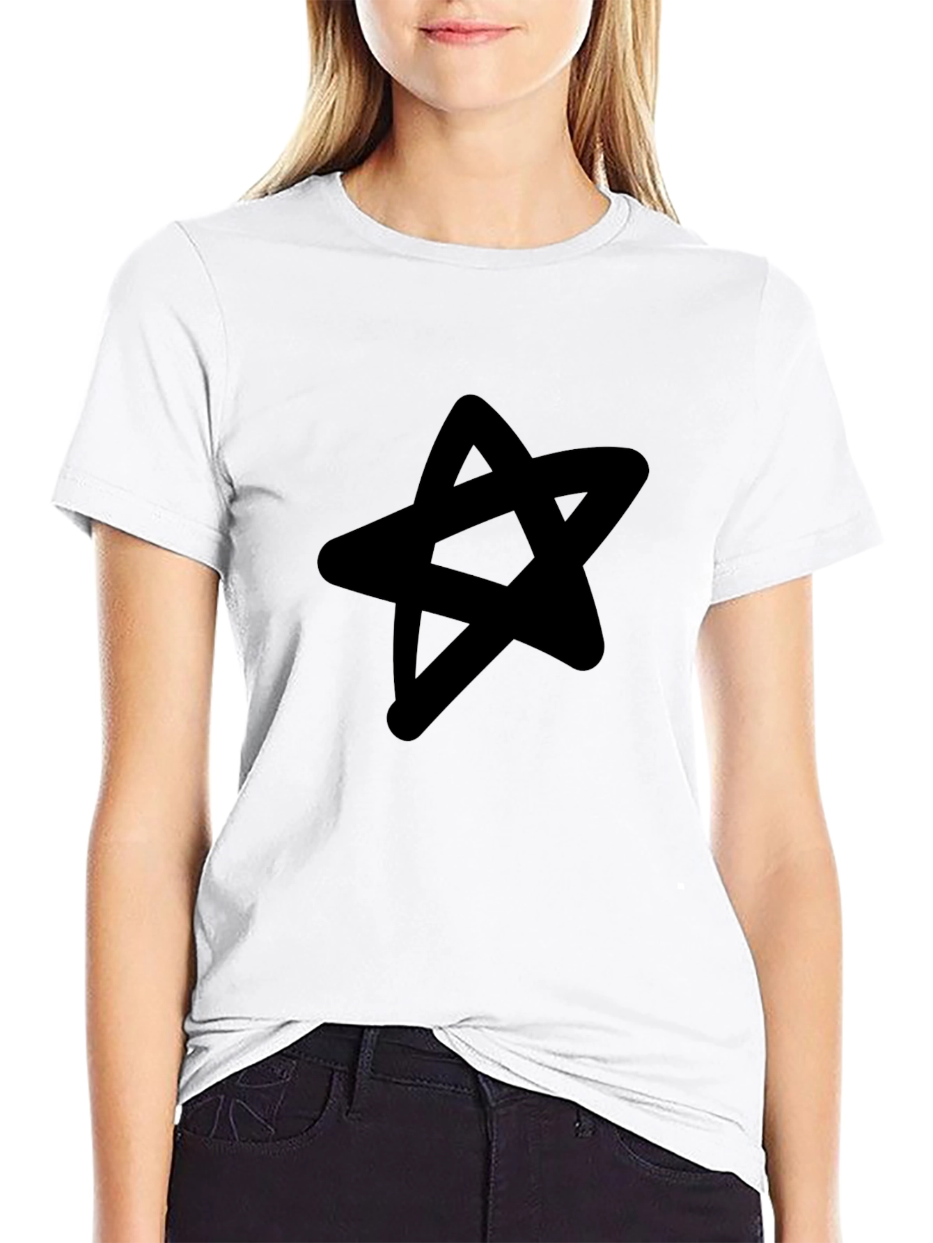 Star Graphic Black T-Shirt - Casual Mens Tee