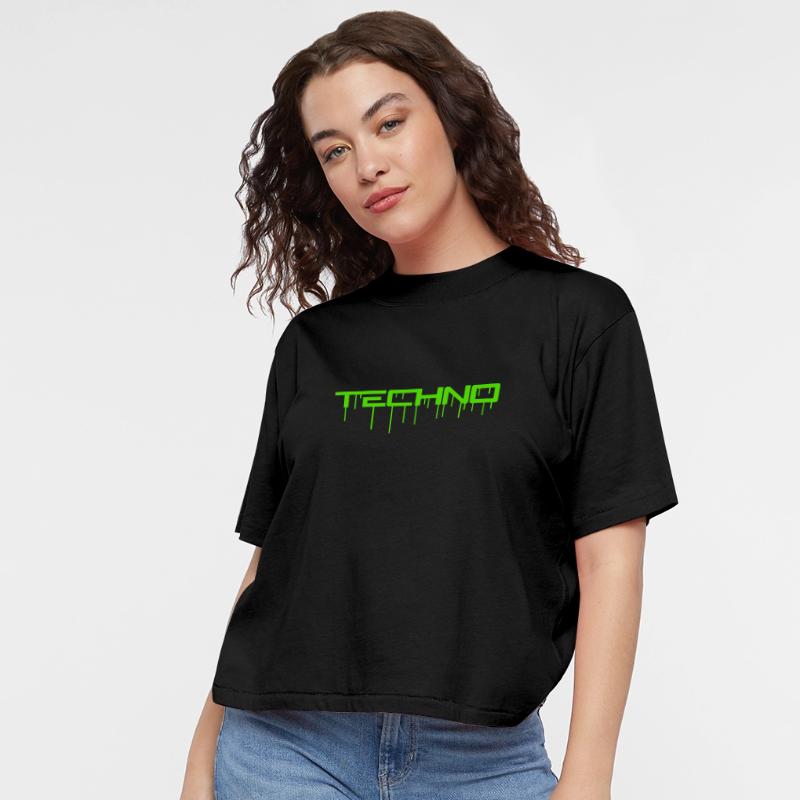 Techno Music Love Graffiti Quote Spray Party Drops