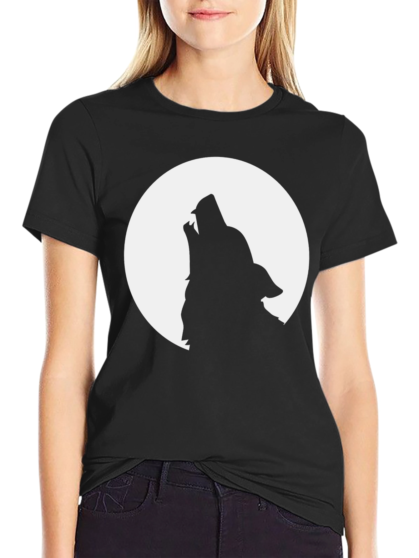 Wolf Moon Graphic Tee - Mens Black T-Shirt