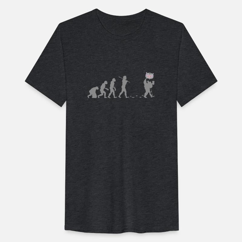 The evolution of monkeys to humans to pigs