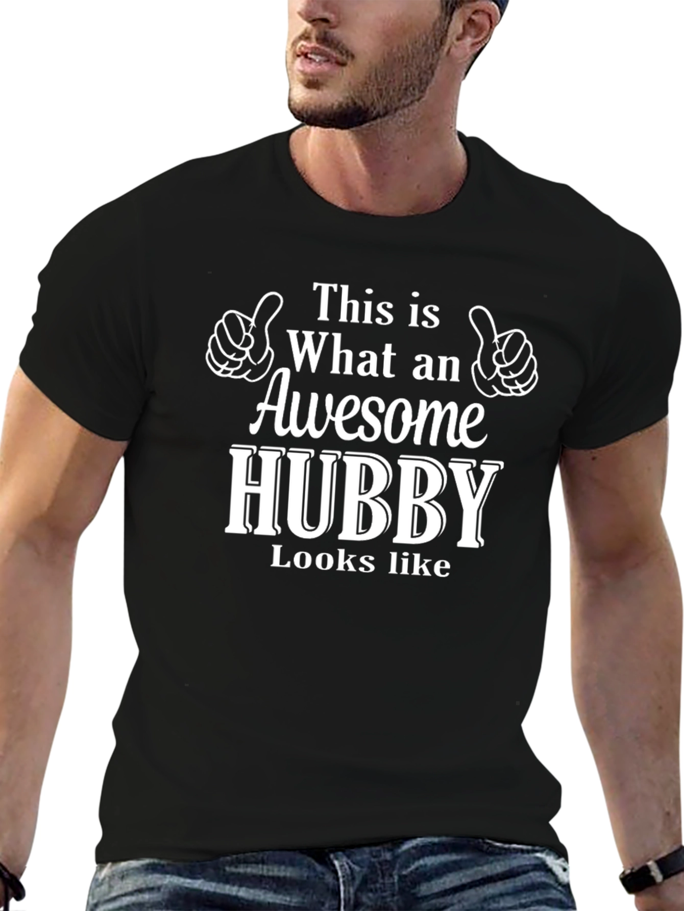 Awesome Hubby Black T-Shirt - Gift for Husband