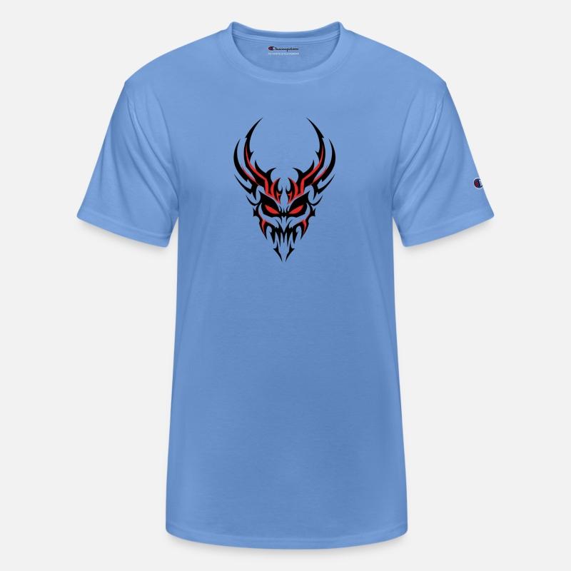 Tribal Skull with Glowing Red Accents