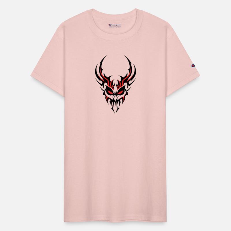 Tribal Skull with Glowing Red Accents