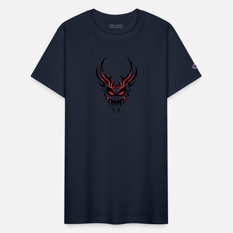 Tribal Skull with Glowing Red Accents