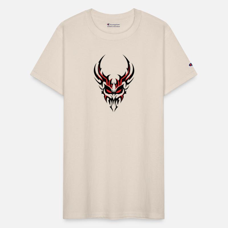 Tribal Skull with Glowing Red Accents