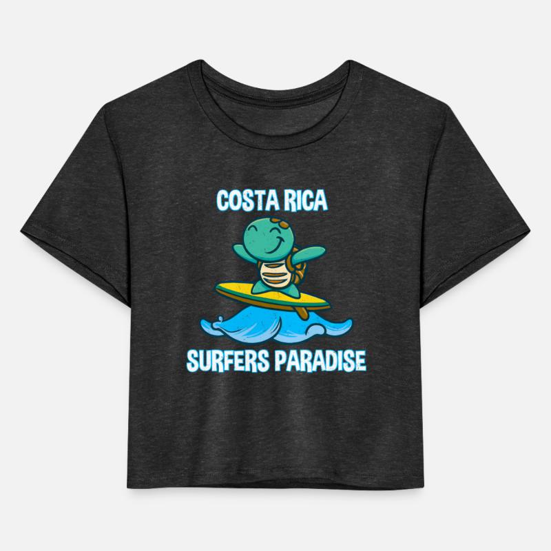 Turtle on surfboard in kawaii style - Costa Rica