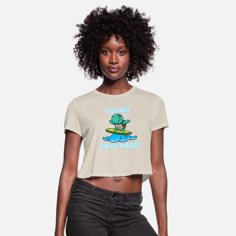 Turtle on surfboard in kawaii style - Costa Rica