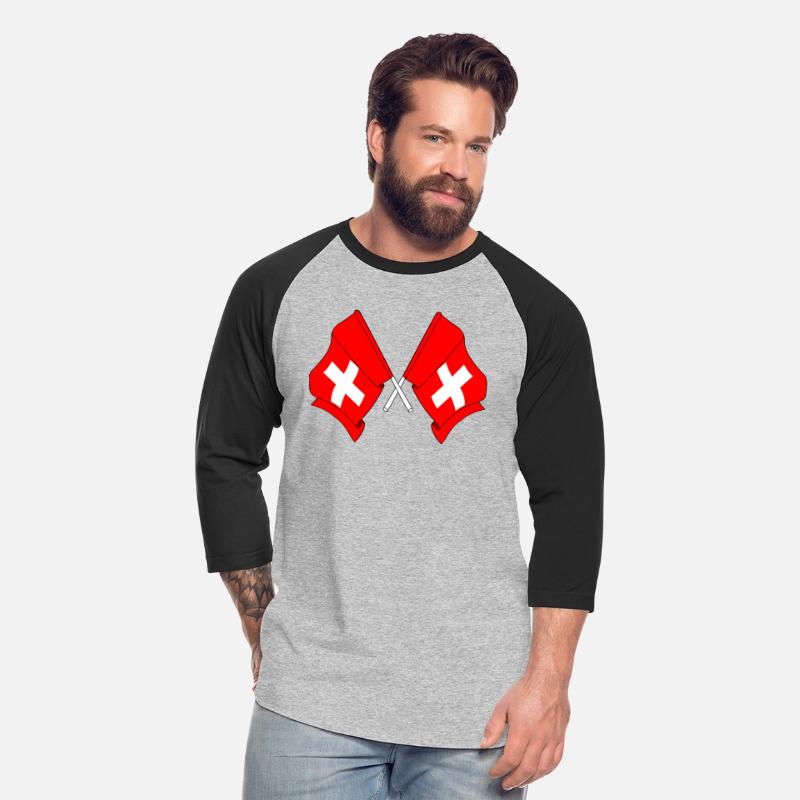 Two flags of Switzerland crossed