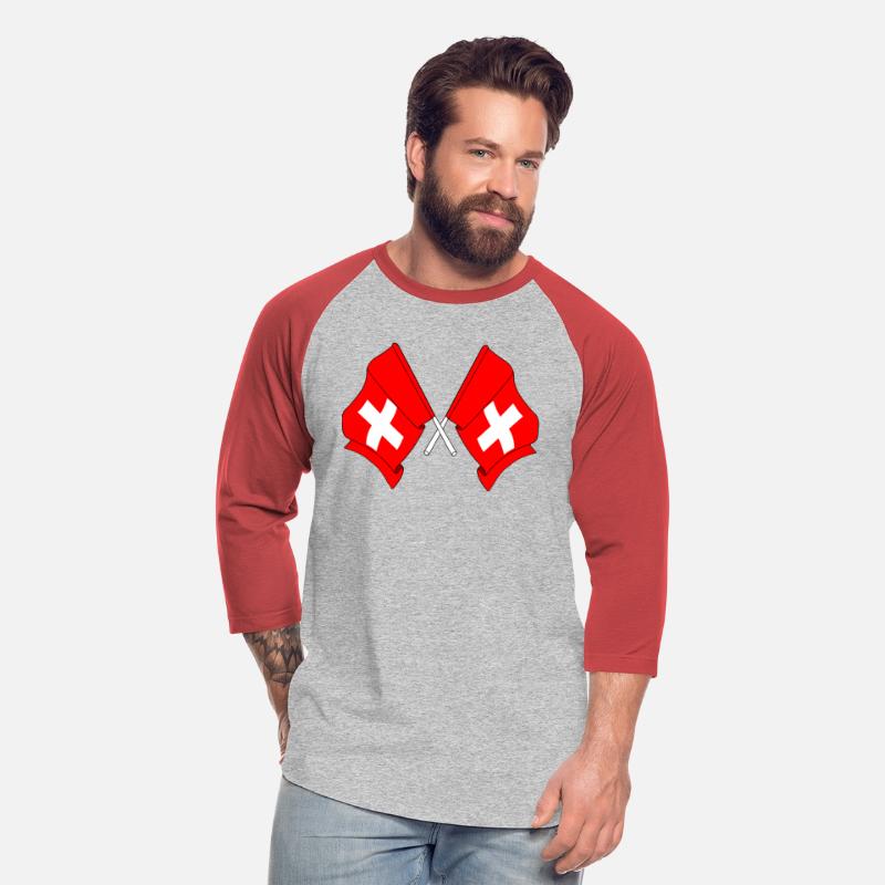 Two flags of Switzerland crossed